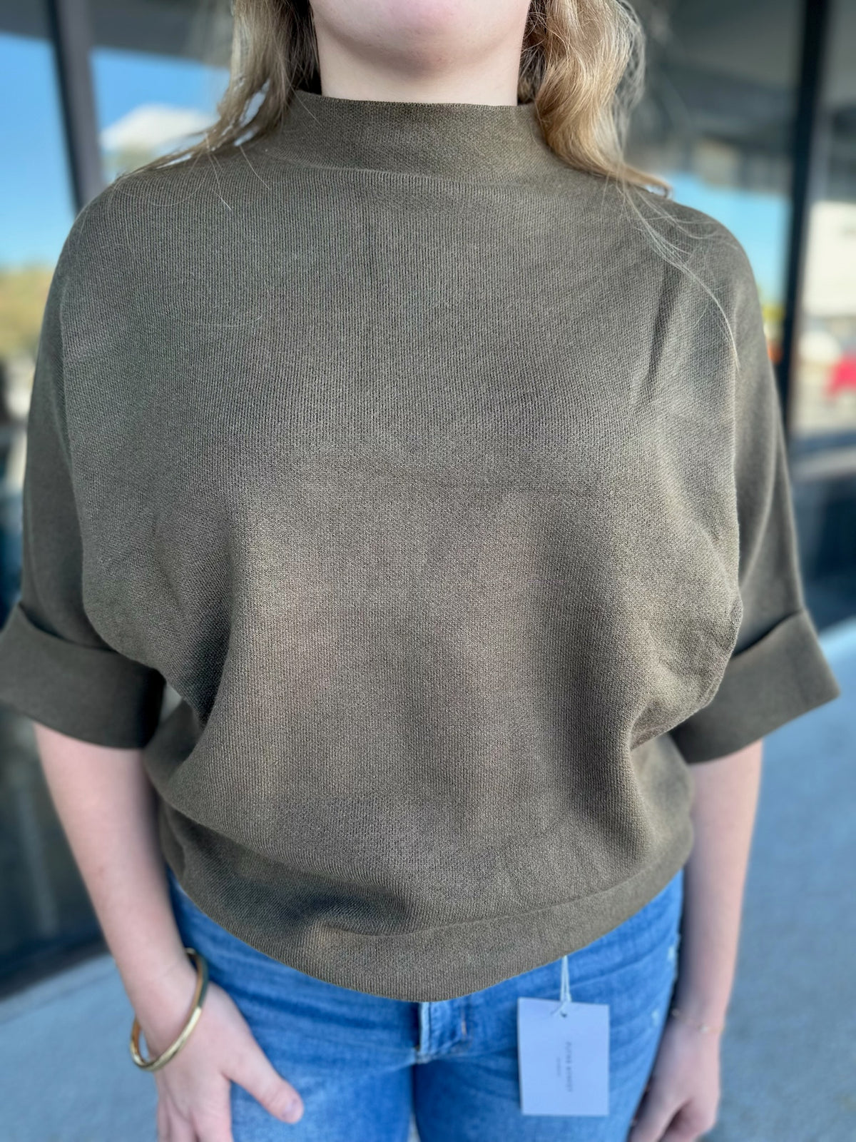 Out of Office Top- olive