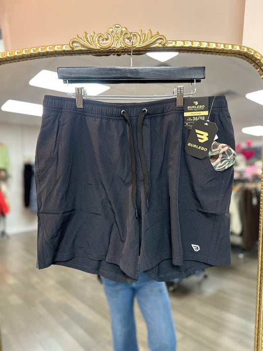 Athletic Short - 5.5” - Black w/ retro duck camo