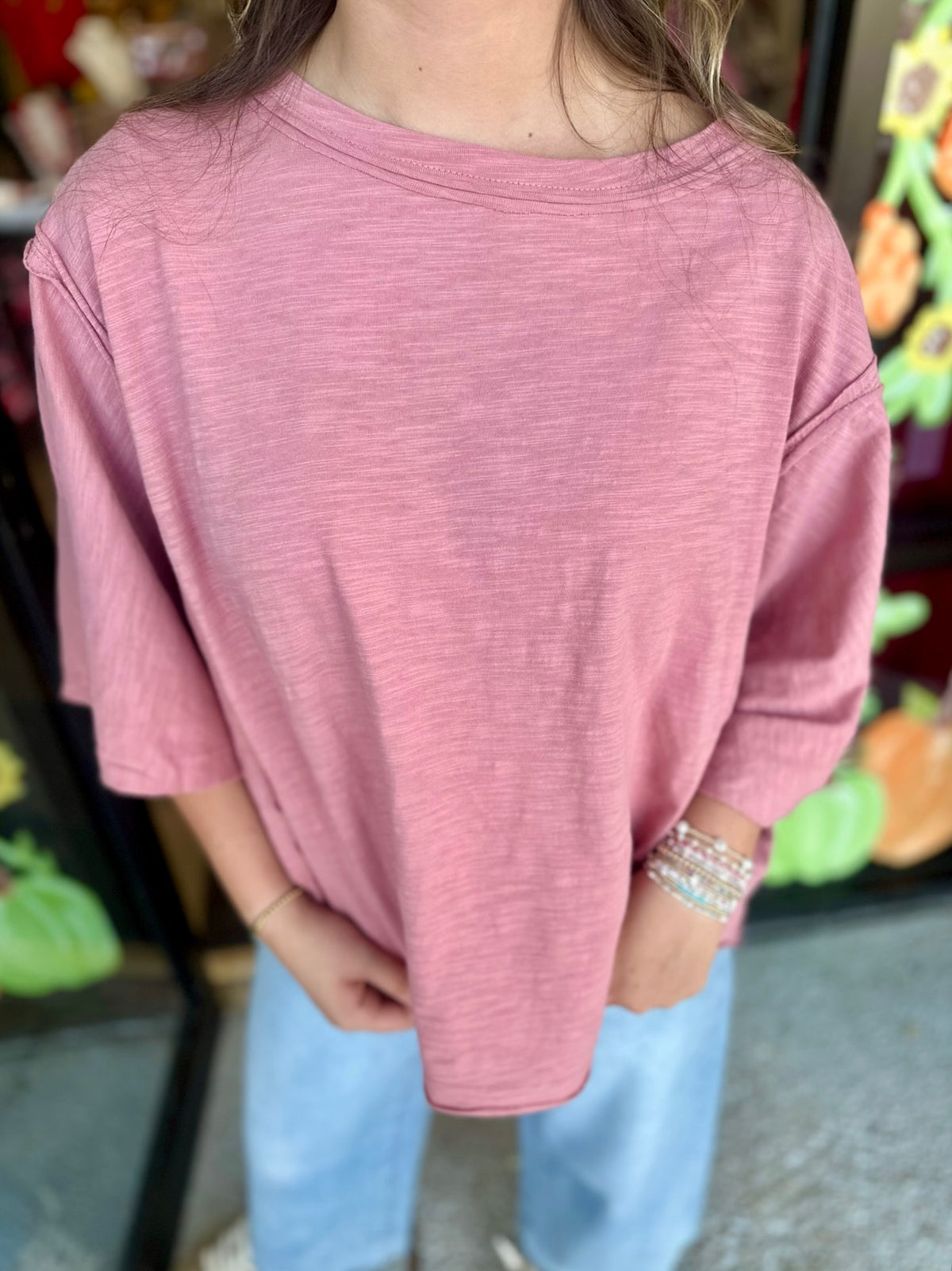 Slouchy Tee - dusty mauve