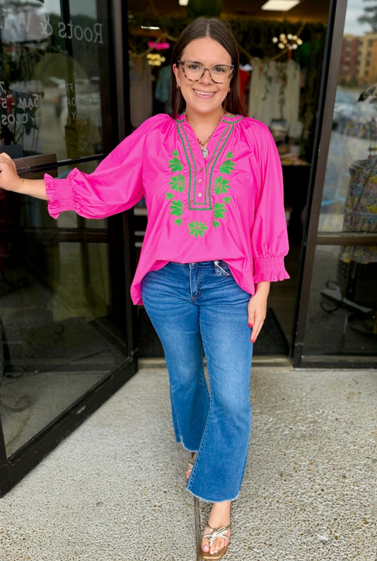 Avery Please Top - hot pink
