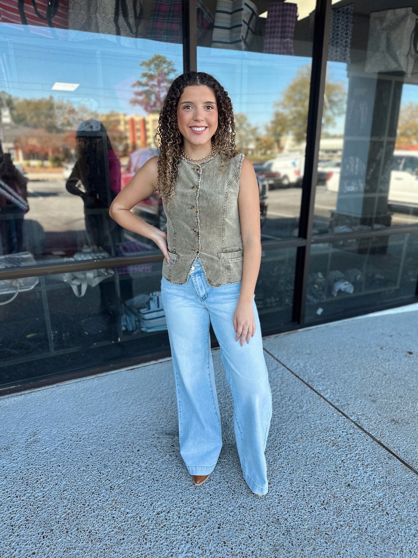 Talk To Me Top - Olive