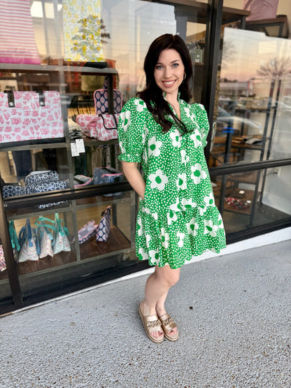 Polka Floral Mini- Green