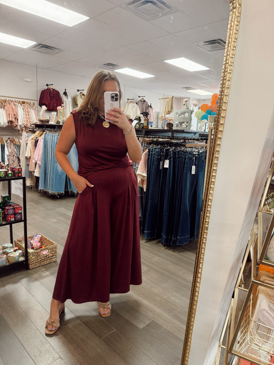 Nolita Pant Set - burgundy