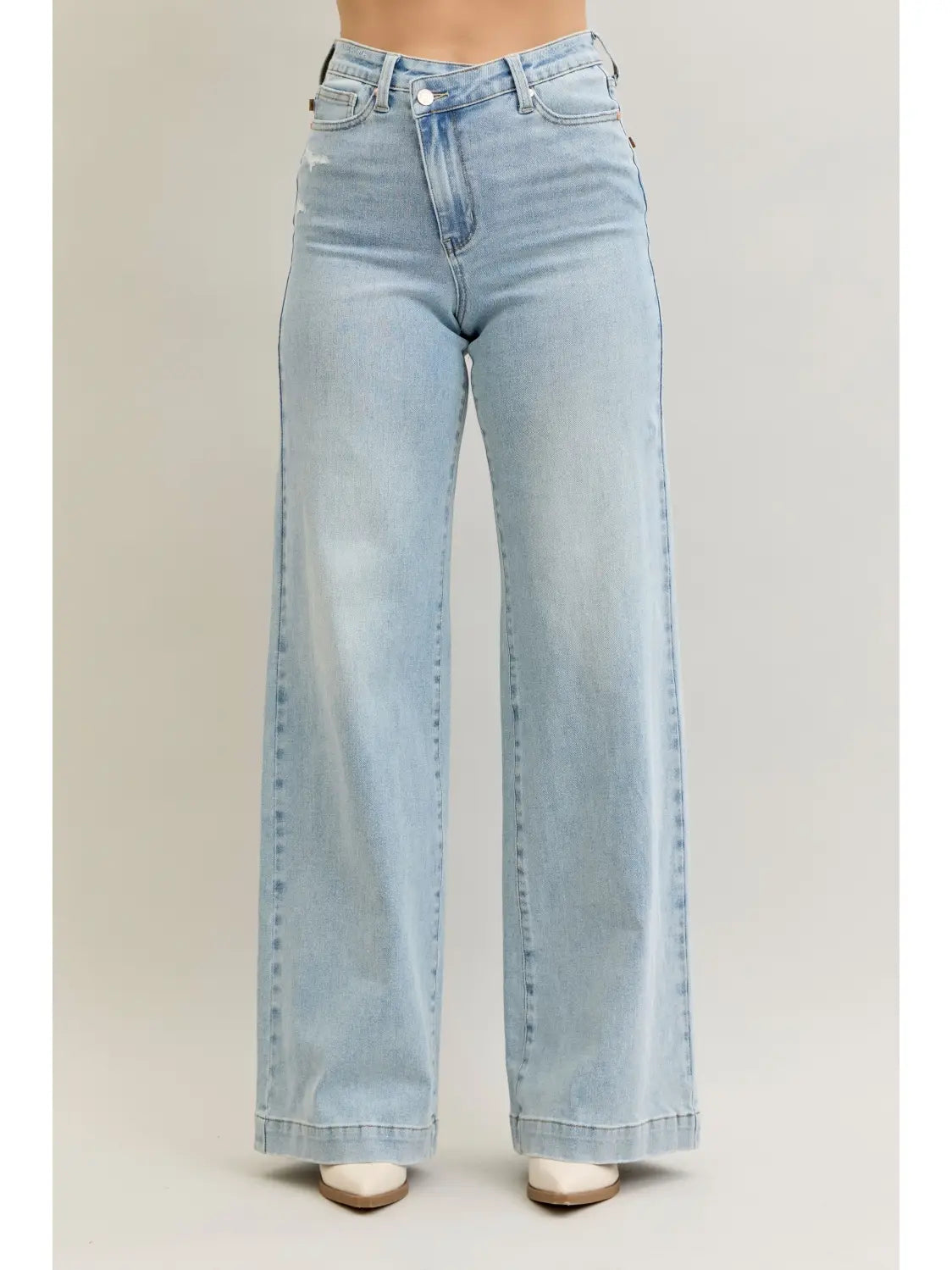 Retro Wide Criss-Cross Judy Blue Jeans