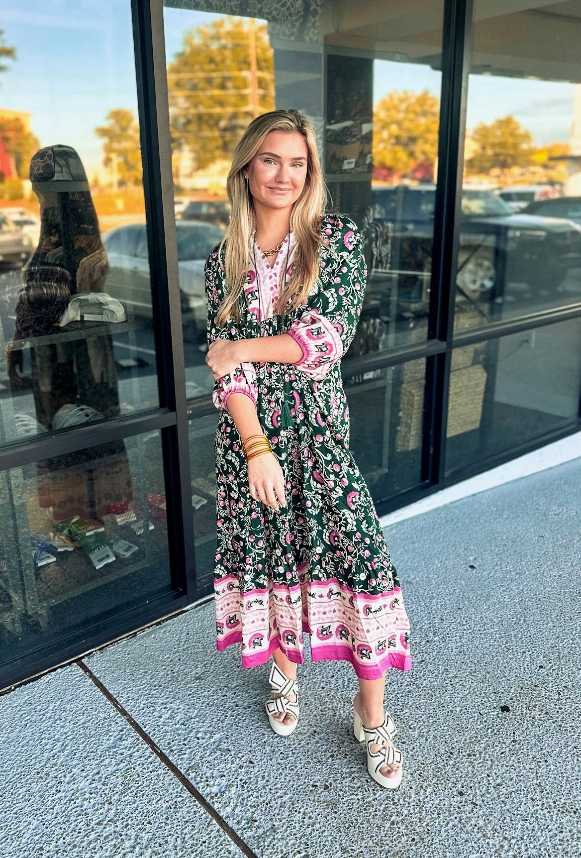 Fall Into Me Midi-Green Mix