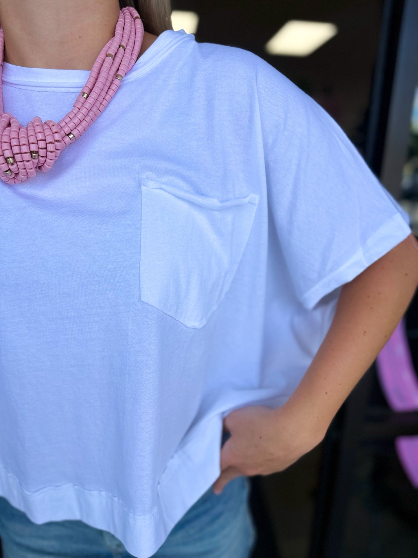 Exposed Seam Top - white