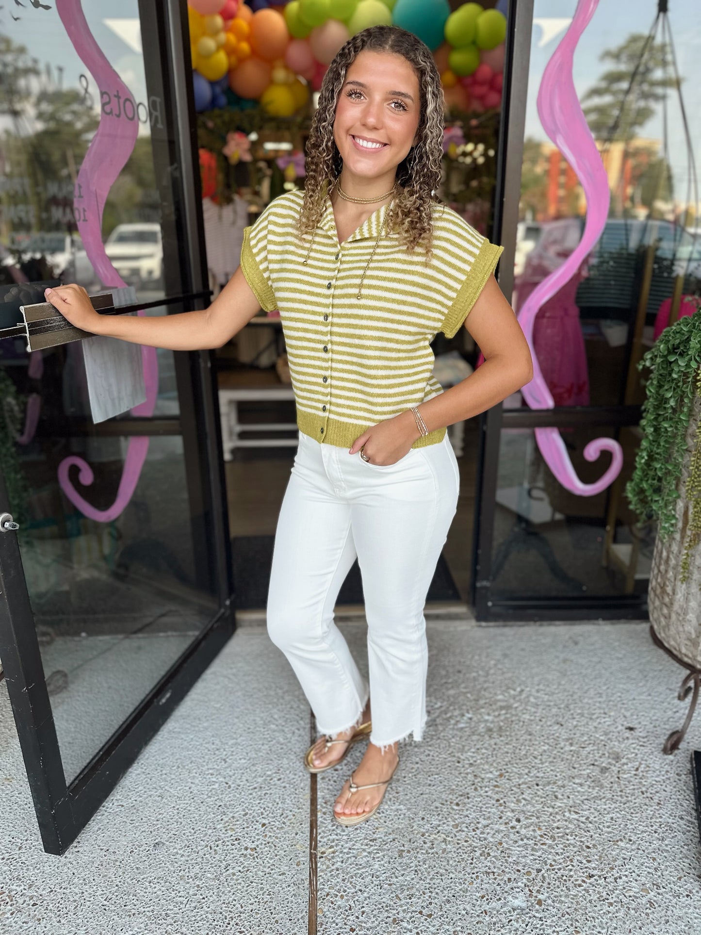 Jeri Top - martini olive