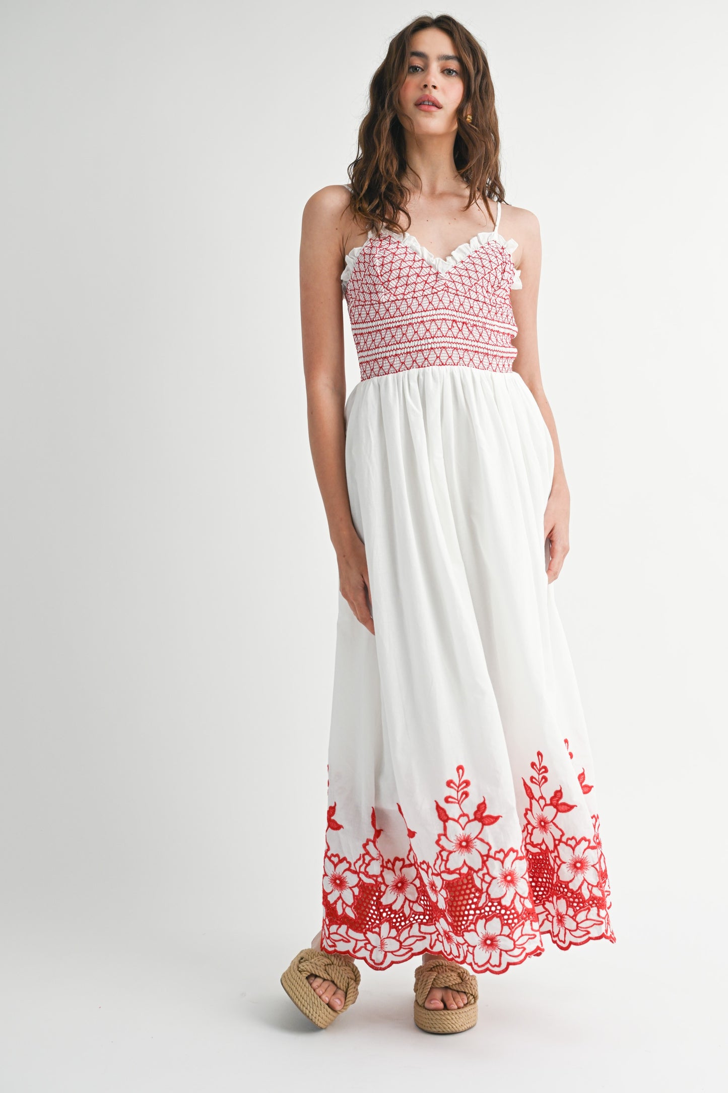 Main Character Midi Dress - Red Mix