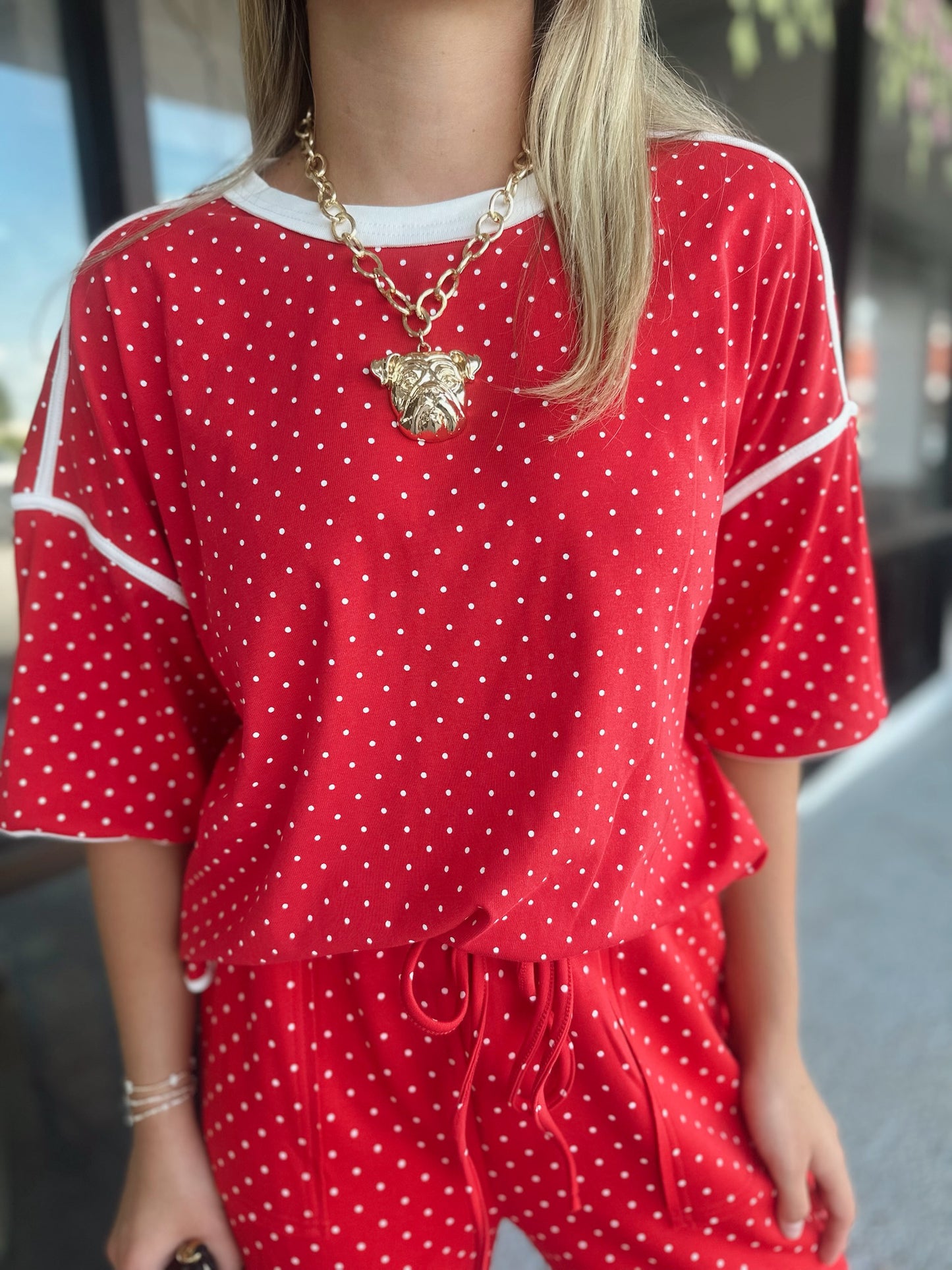 Vicki Pants - red/white