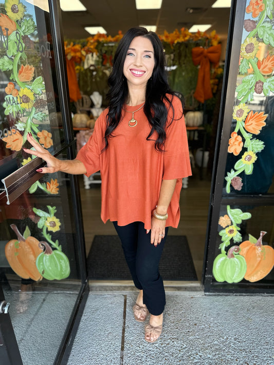 Carol Viscose Sweater - pumpkin