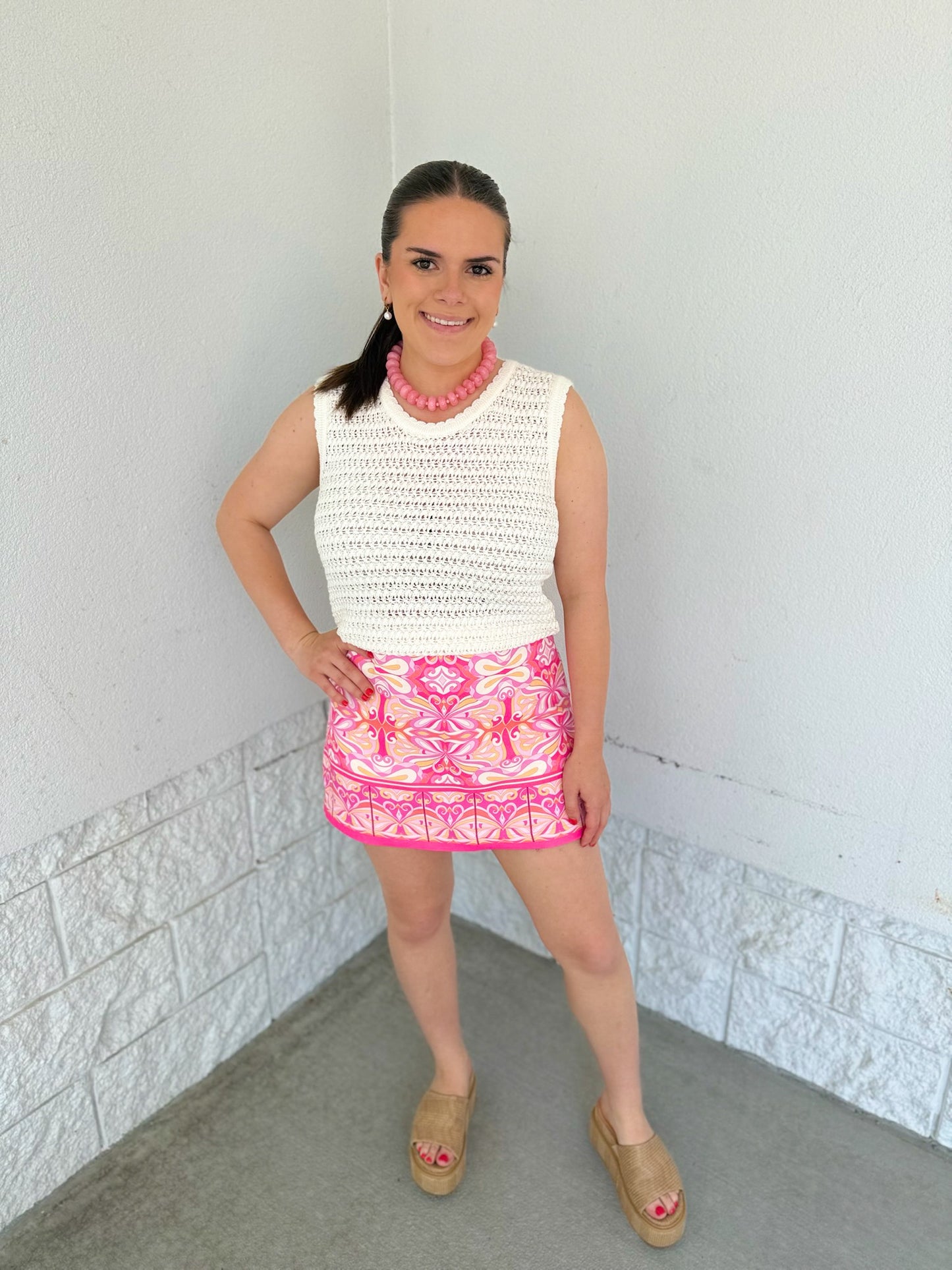 Vacay Mode Skort - pink mix