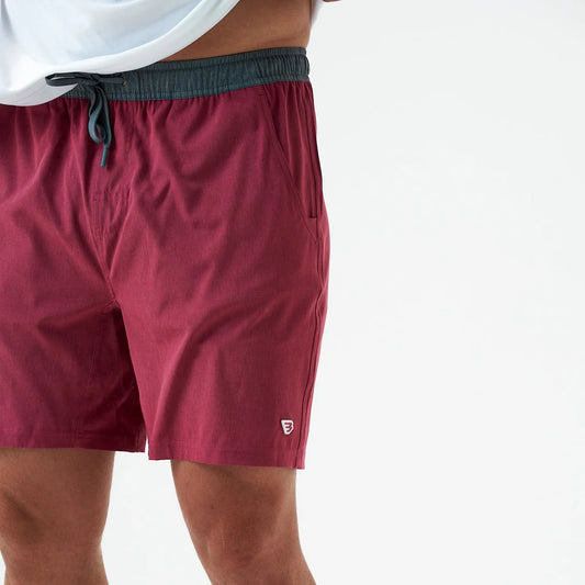 Athletic Short - 7” - Cardinal w/ topo desert camo liner