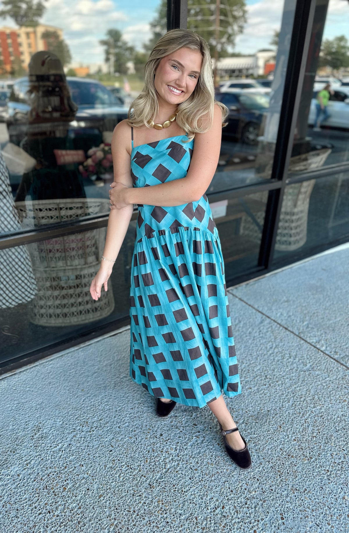 Plaid Babe Midi - blue