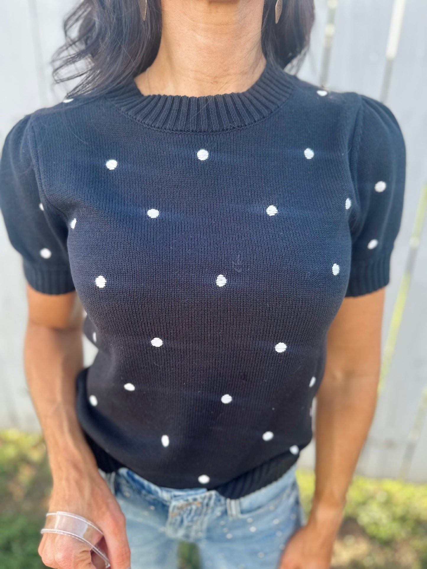 Polka Kiss Top - black/ivory
