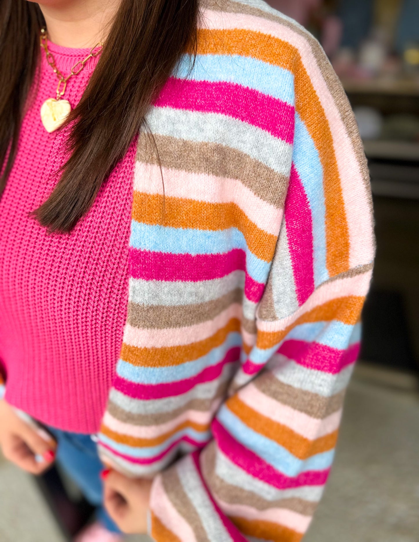 Cinema Cardi - sky/magenta