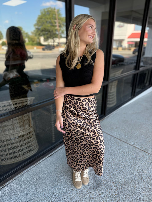 Leopard Daze Skirt - taupe