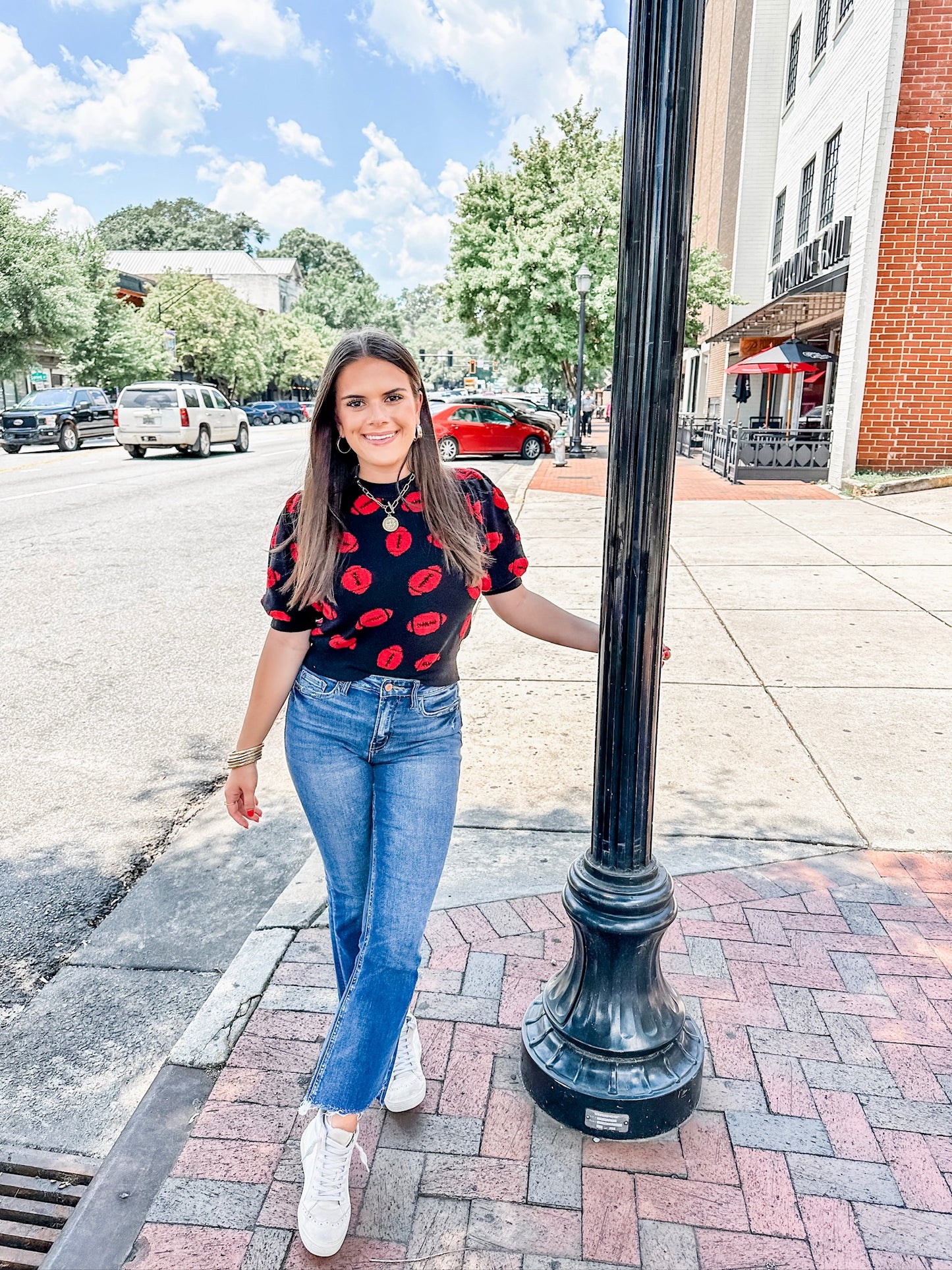 Hello Football Top - Black/Red