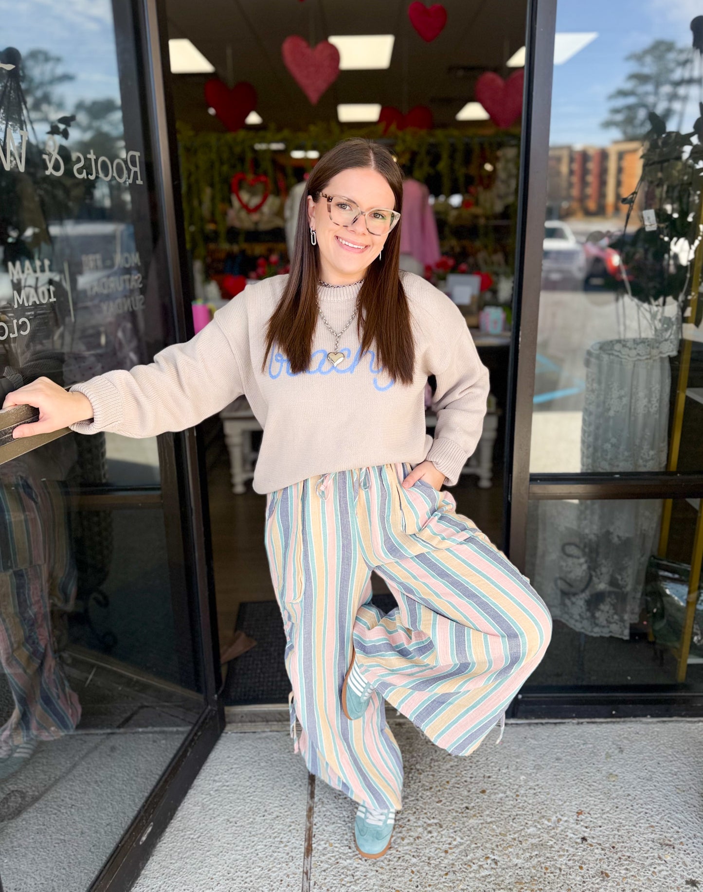 BEACHY Sweater - stone/coastal