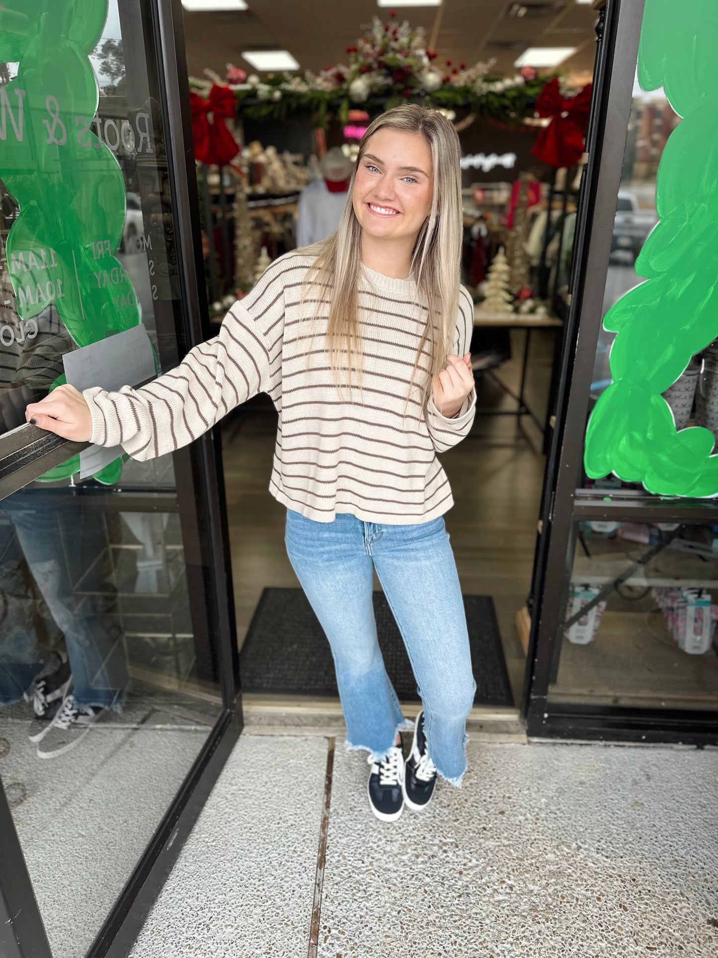 Stripped Drop-Brown/Stone