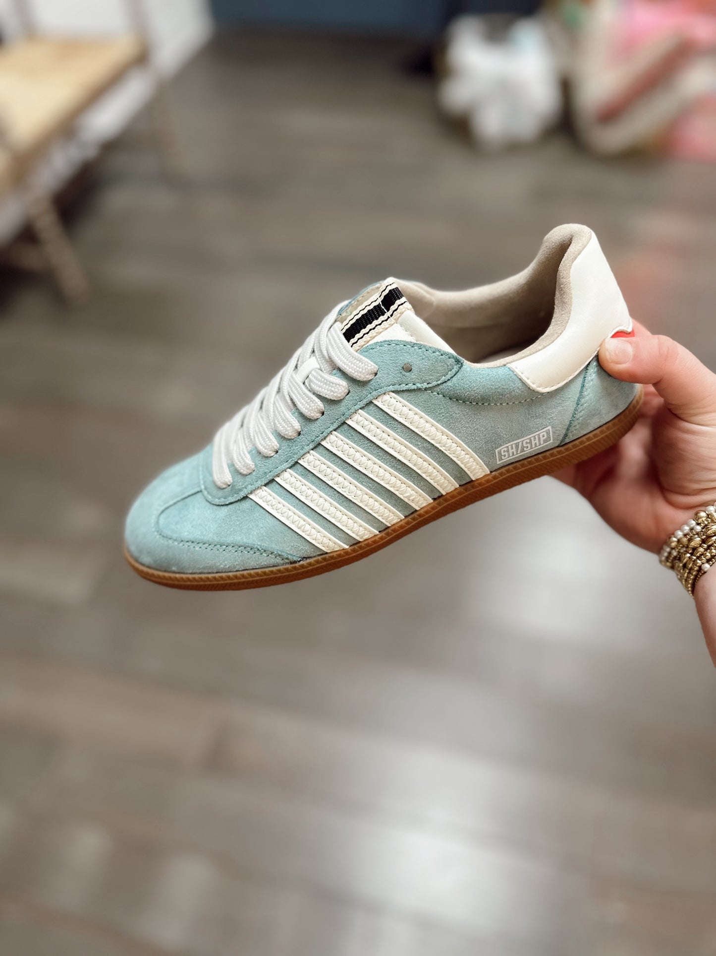 Stevie - Aqua Suede
