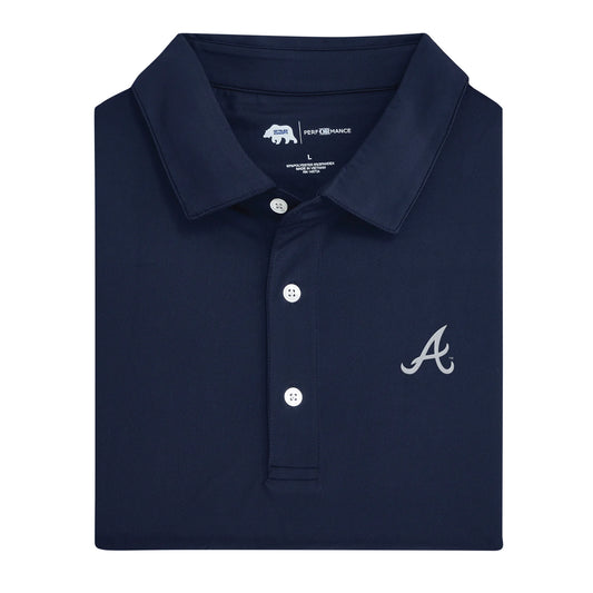 Atlanta Braves Performance Polo - True Navy