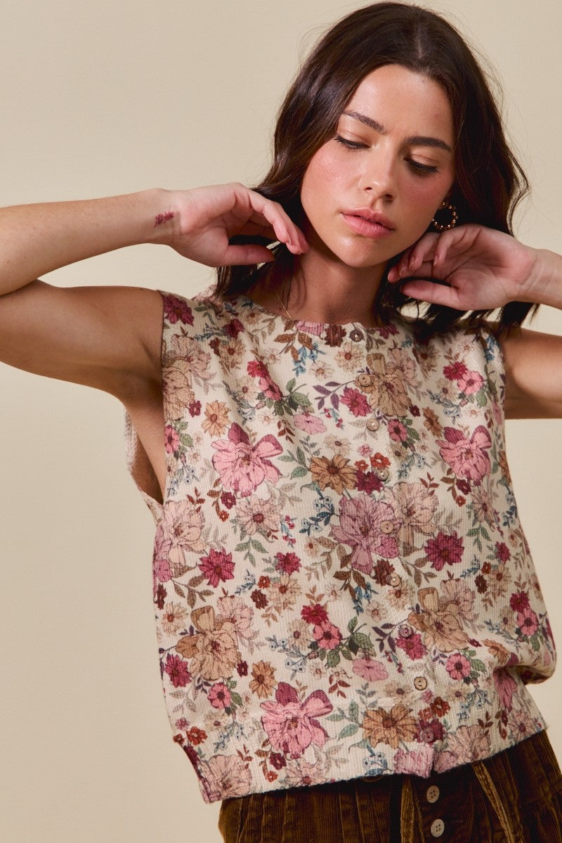 Floral Baby Top- Clay Rose