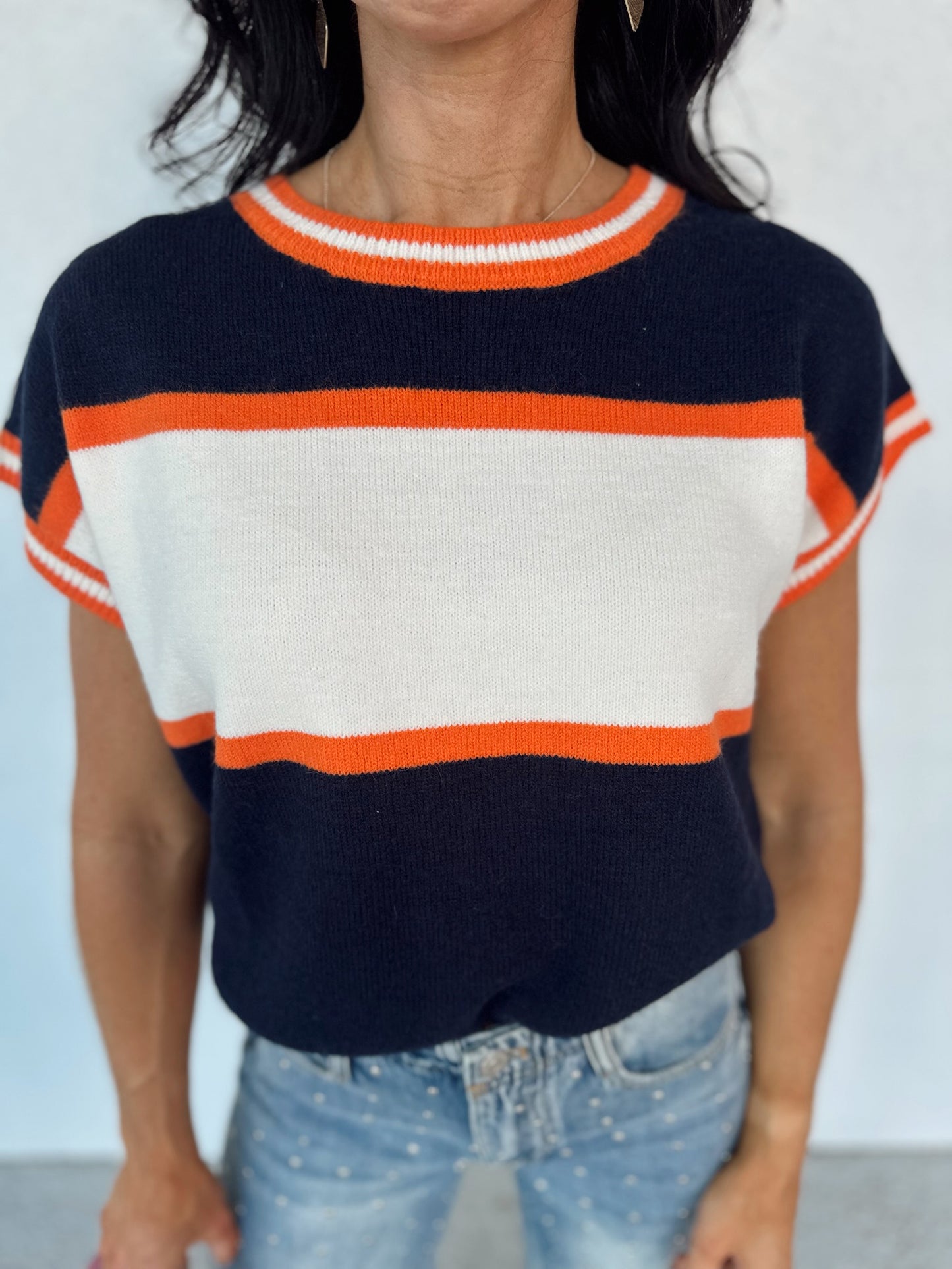 Put me in Coach top - navy/orange
