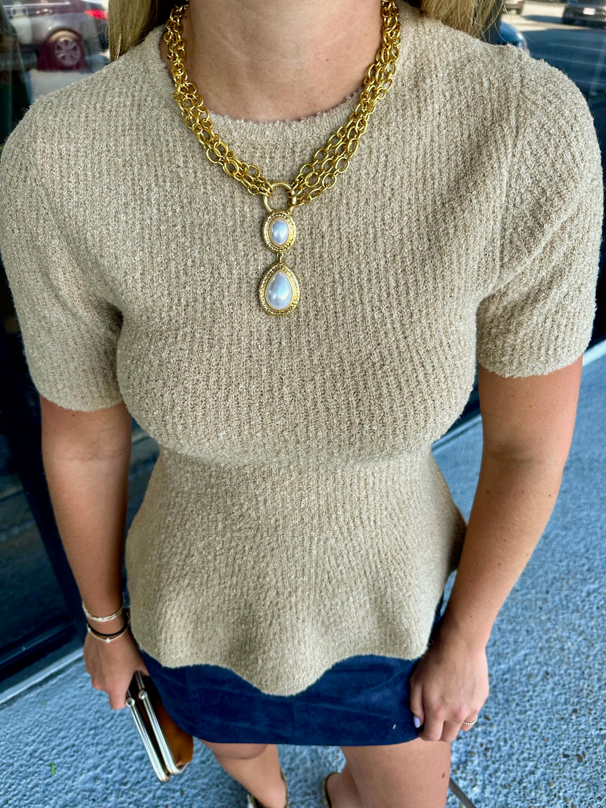 Peplum Babe Top- BEIGE