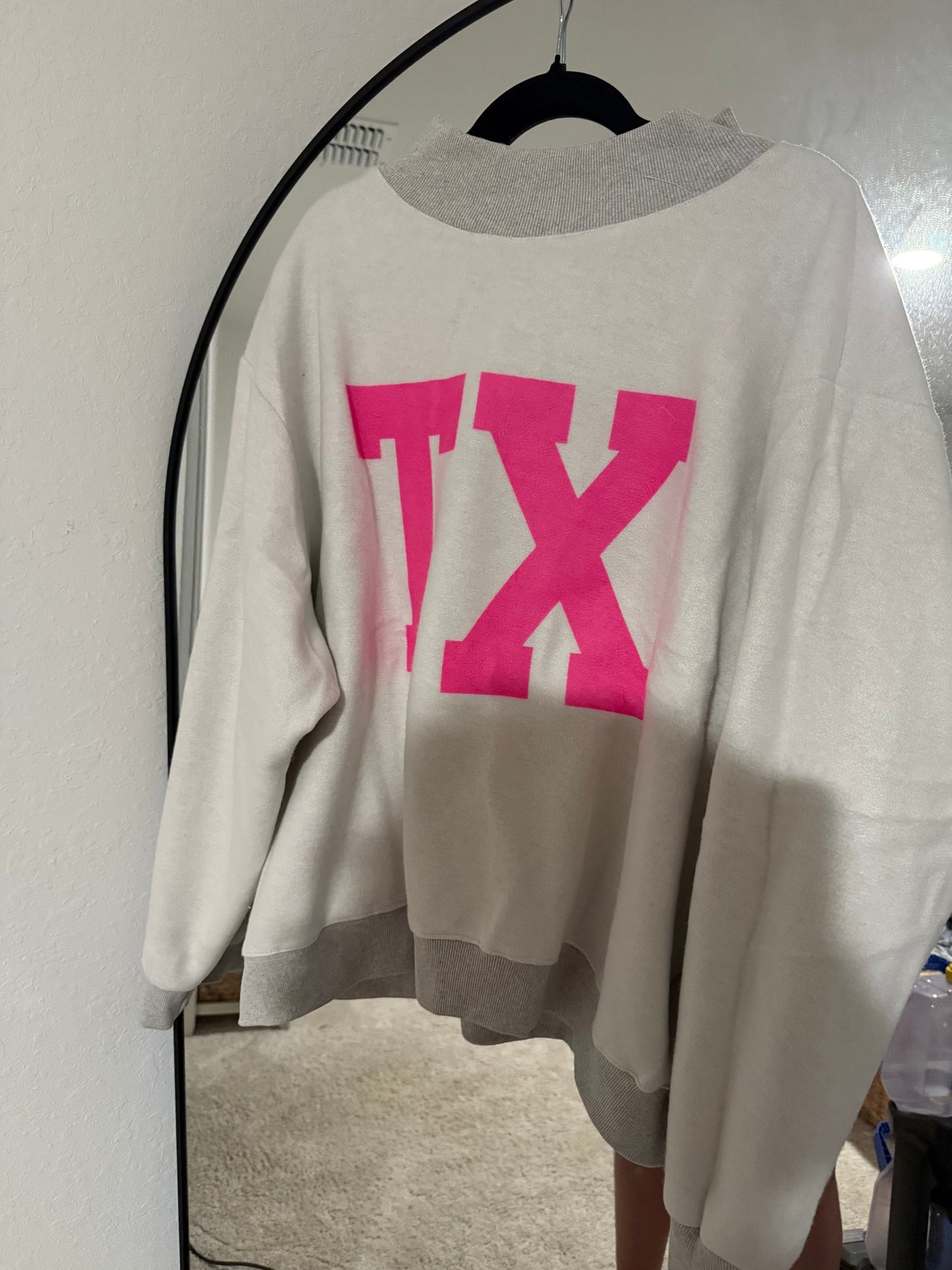 TEXAS/TX Reversible Mockneck-Heather Grey