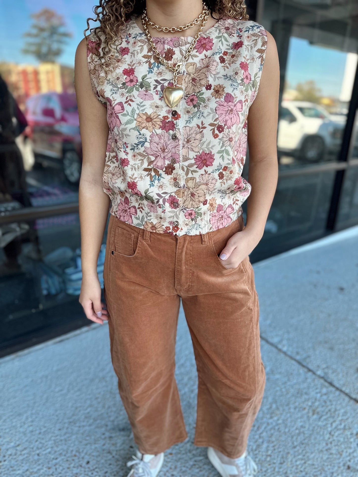 Floral Baby Top- Clay Rose