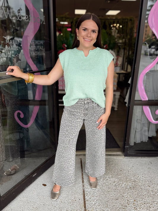 Edwards Top - Dusty mint