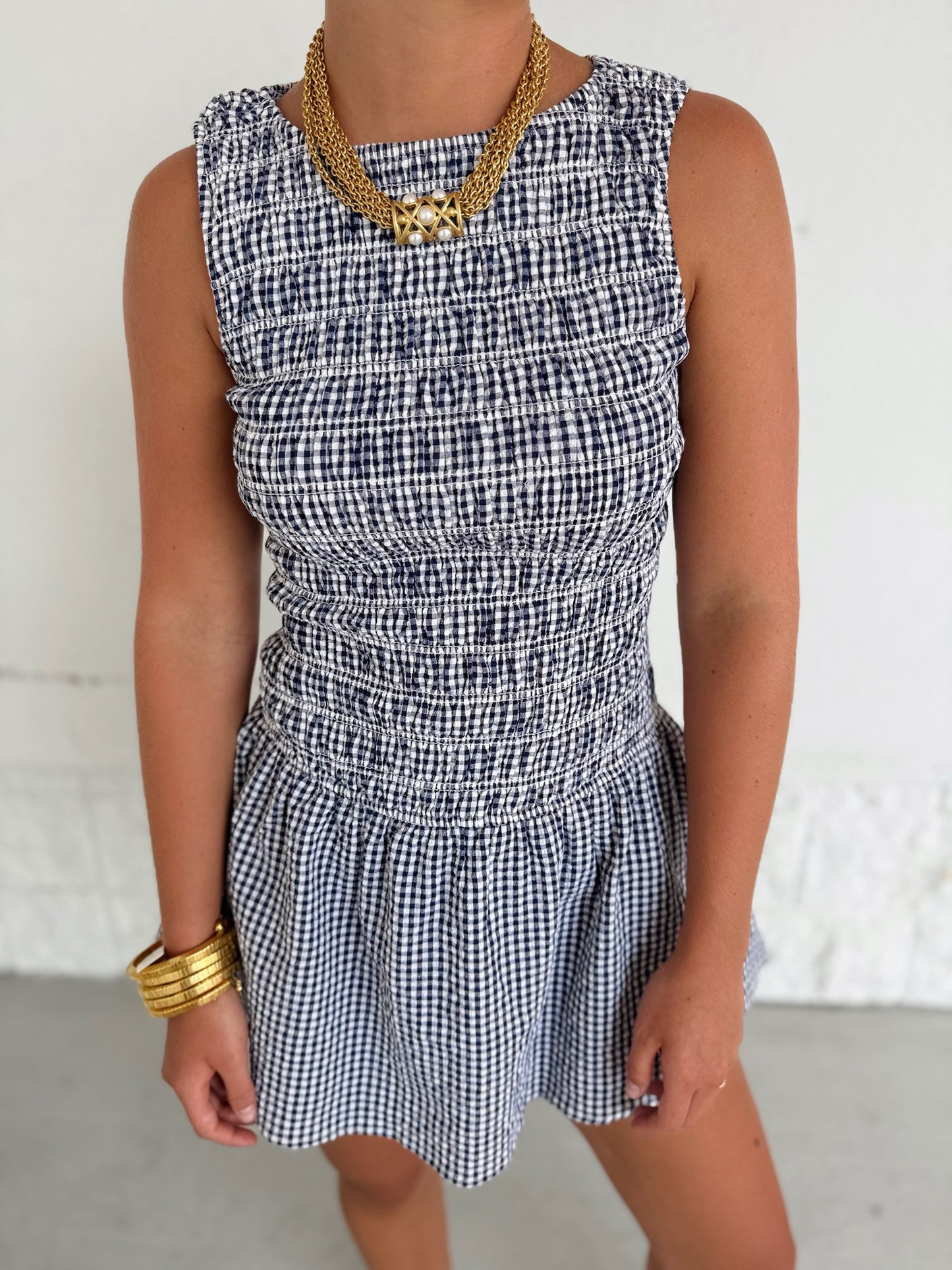 Boat Neck Romper - navy