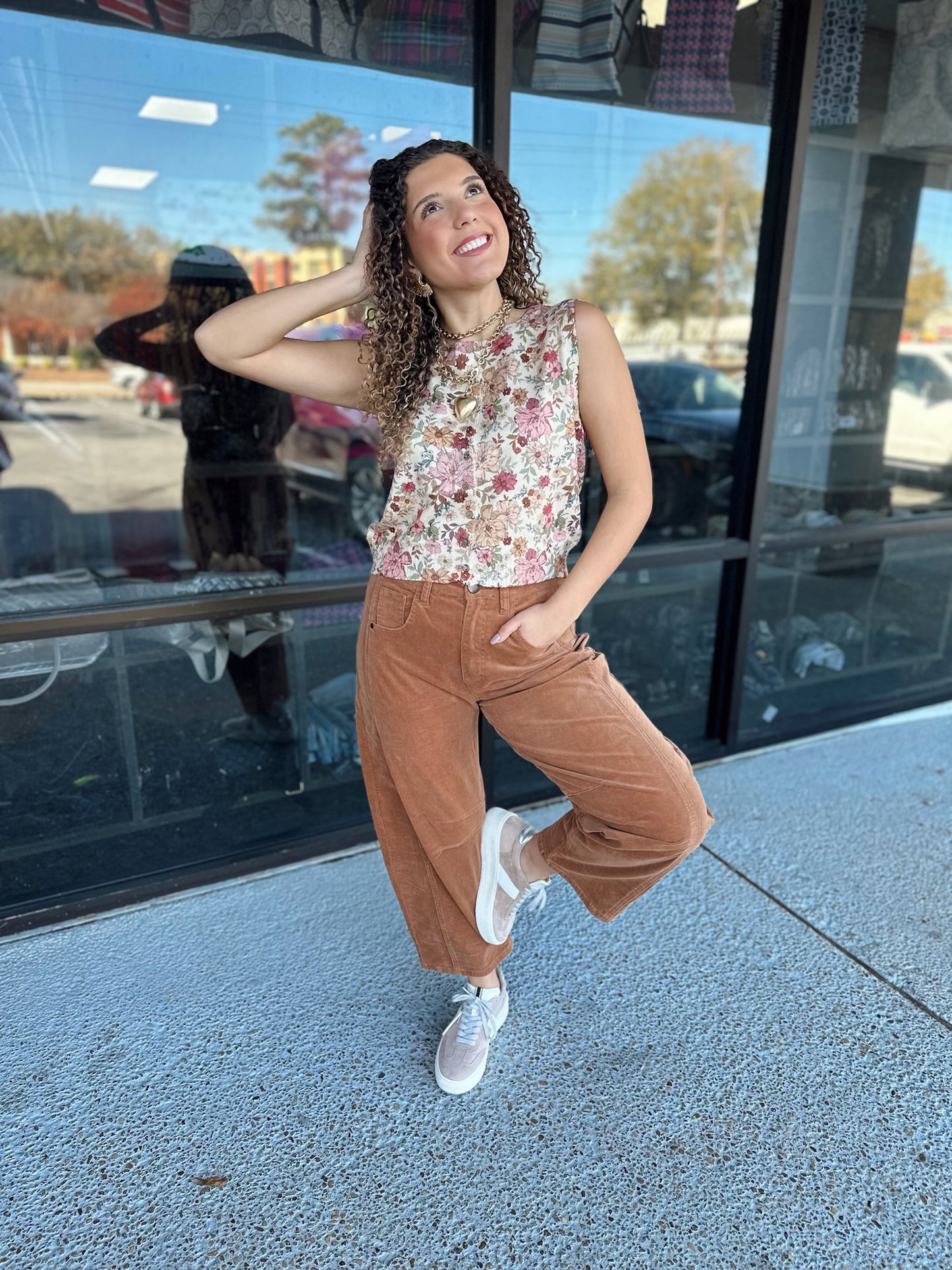 Floral Baby Top- Clay Rose