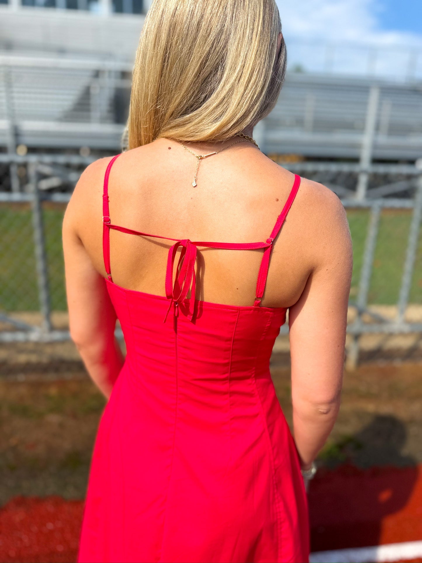 Sunday Stroll Dress- Red