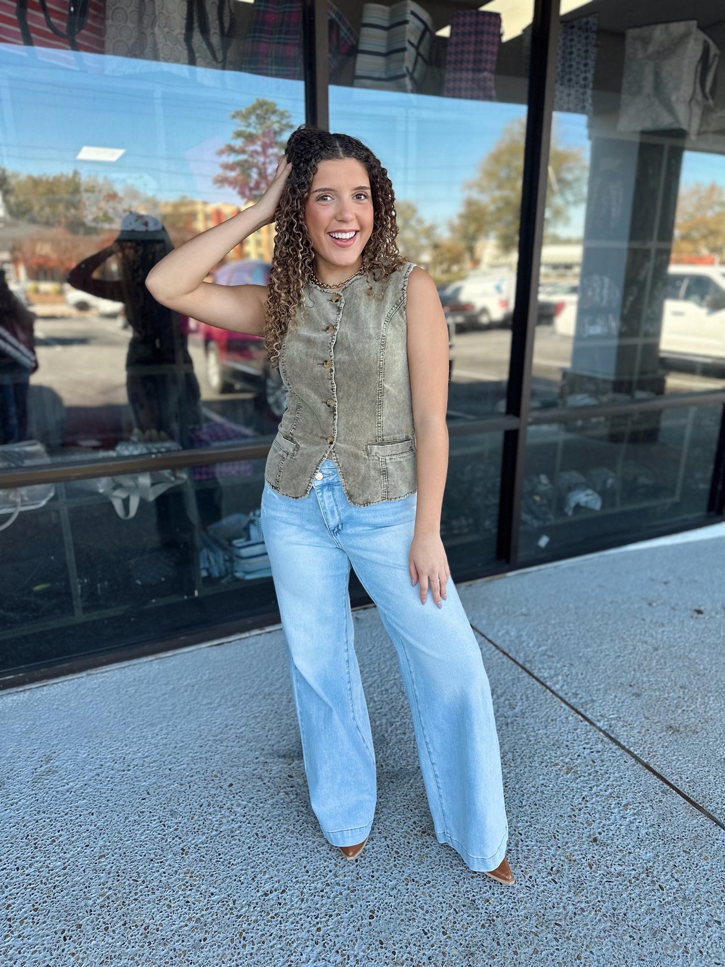 Talk To Me Top - Olive