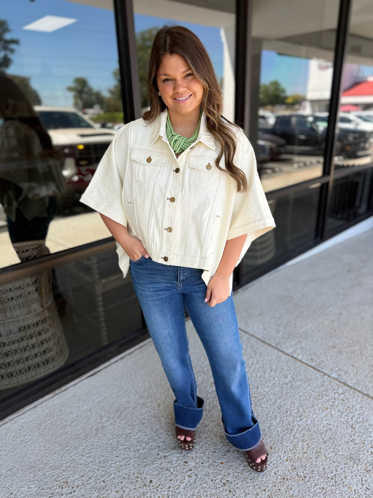 Kay Kay Denim Jacket- ecru