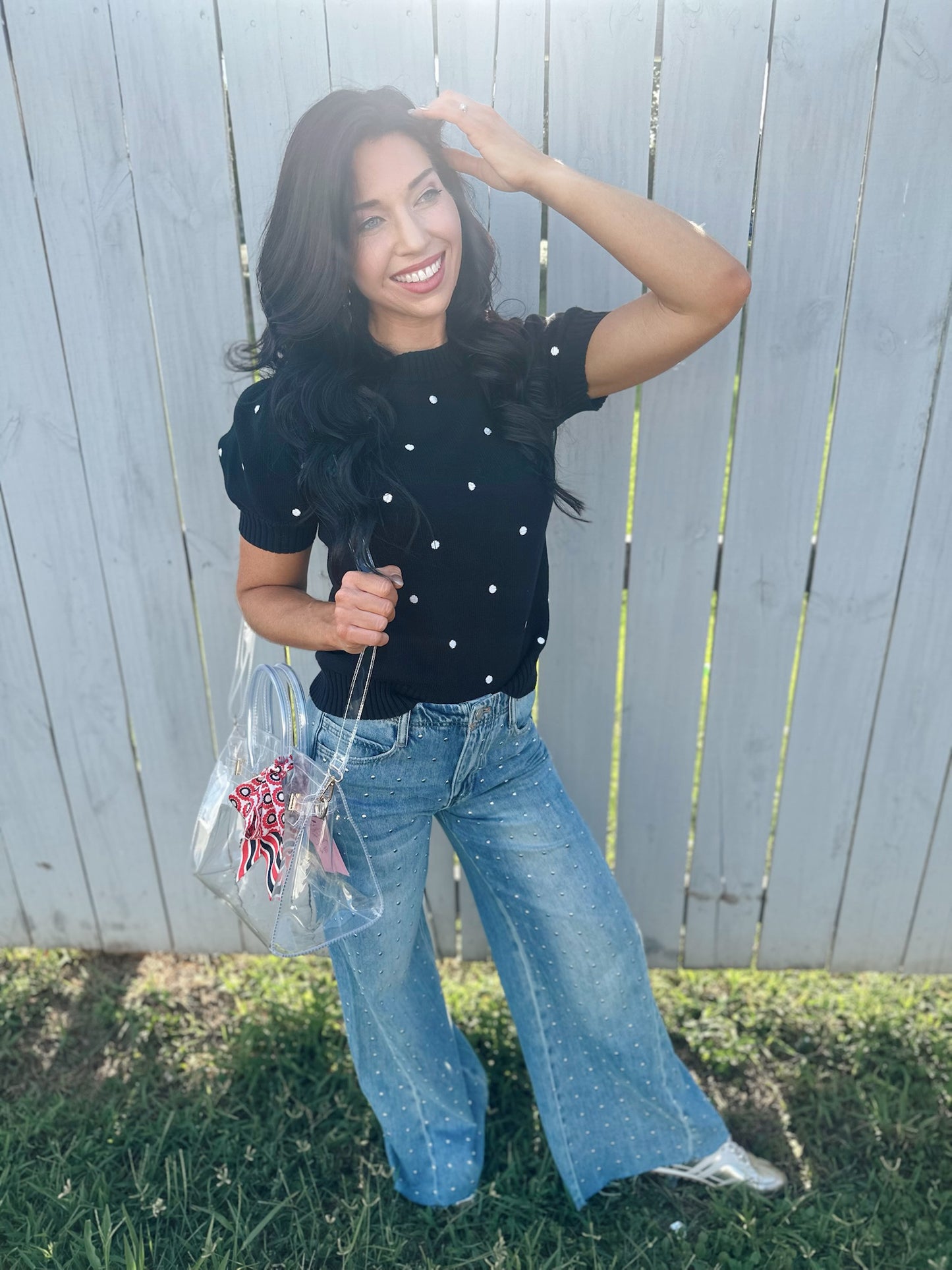 Polka Kiss Top - black/ivory