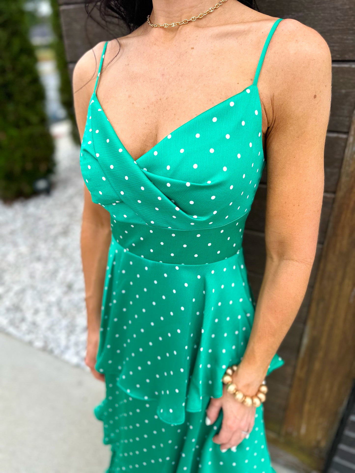 See You Smile Ruffle Midi - green mix