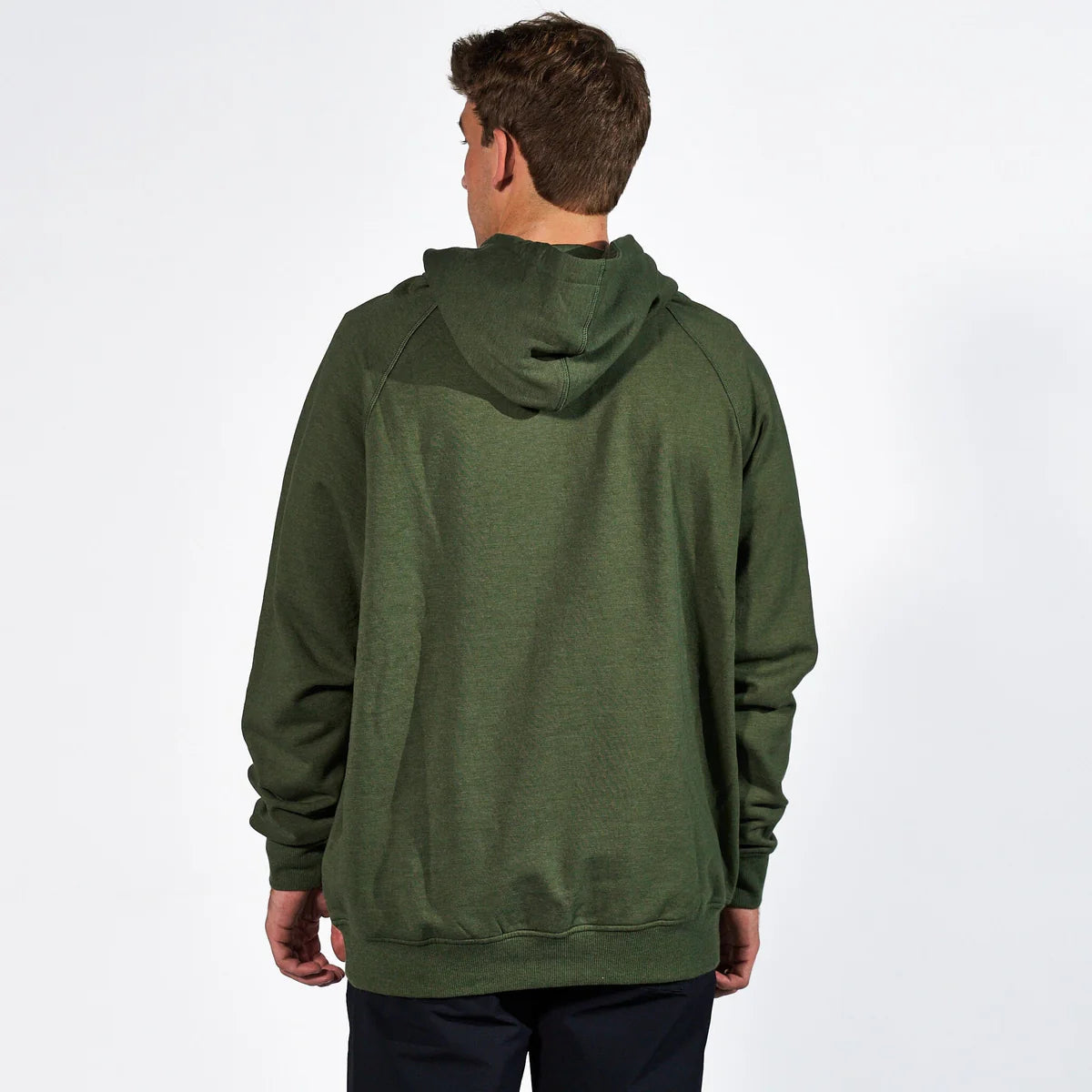 Elk Horn Heather Olive Fleece Hoodie