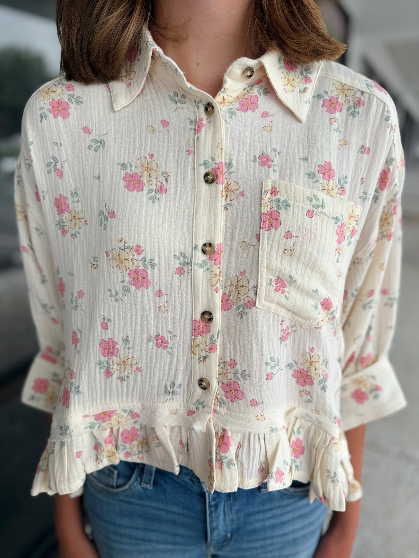 Lover Girl Top - floral pink