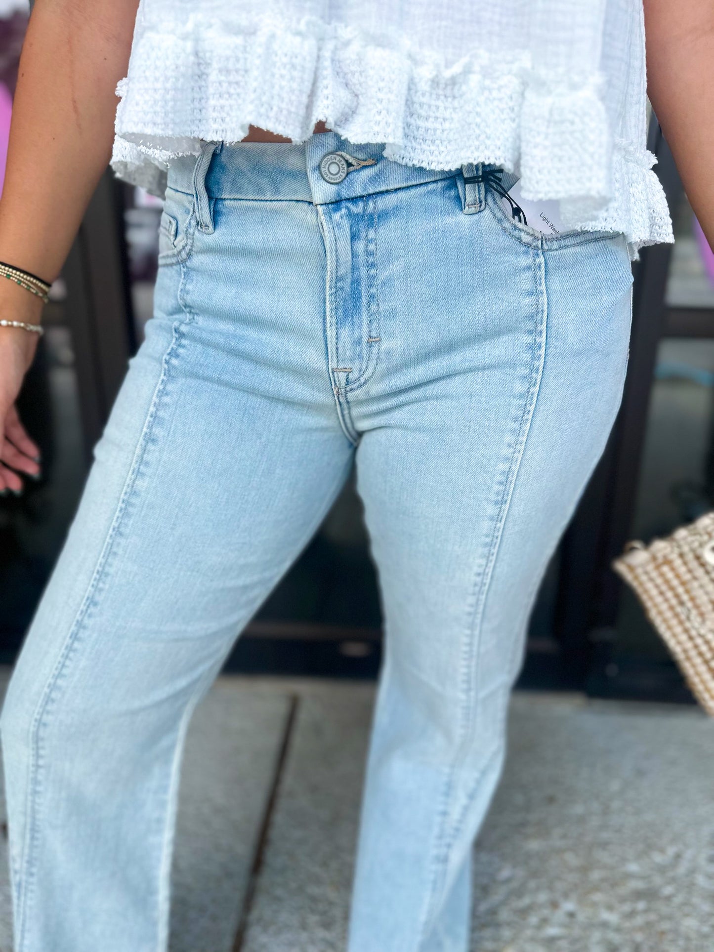 Light Wash Mid Rise Denim