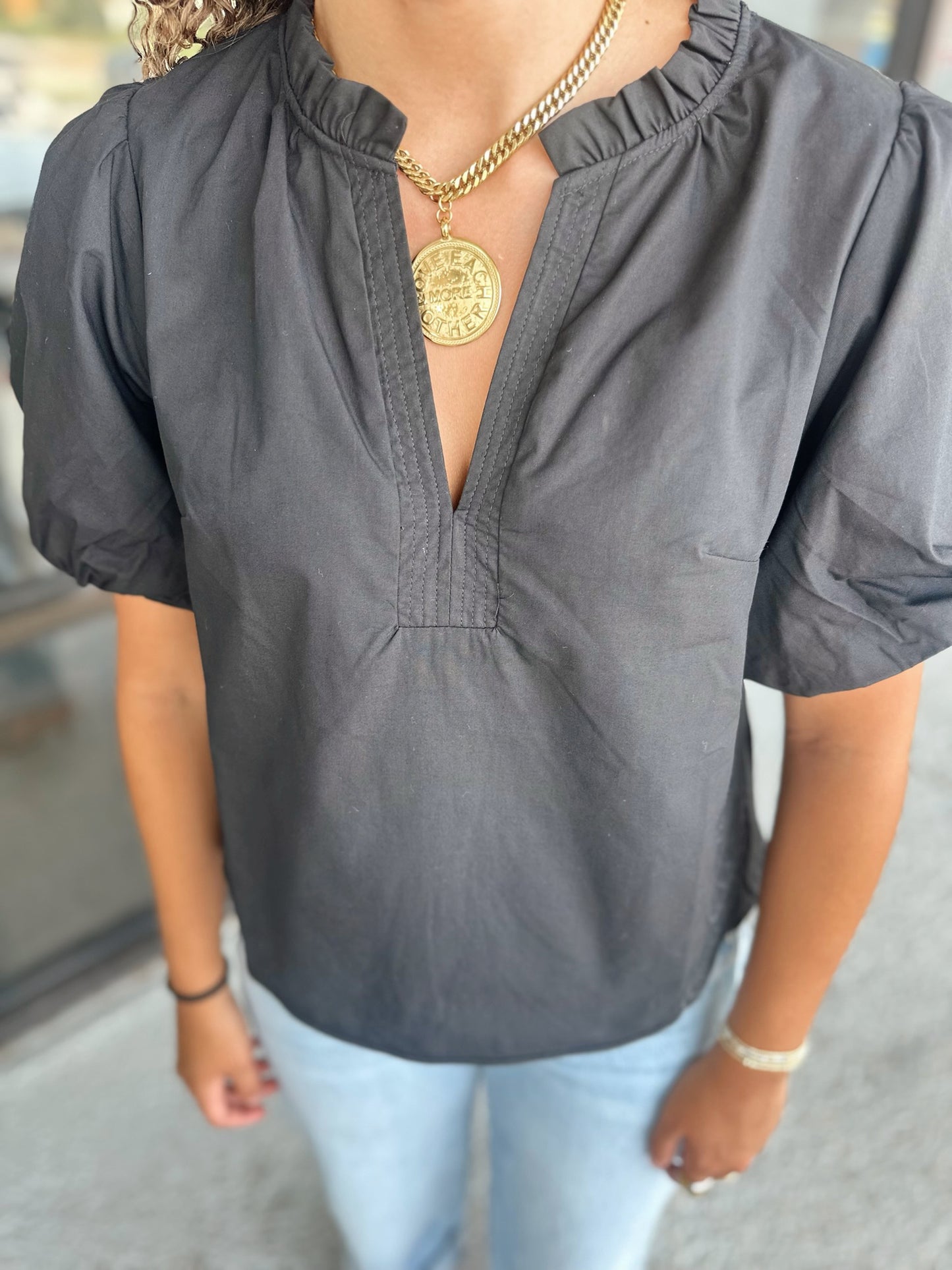 Ruffled Babe Top - black