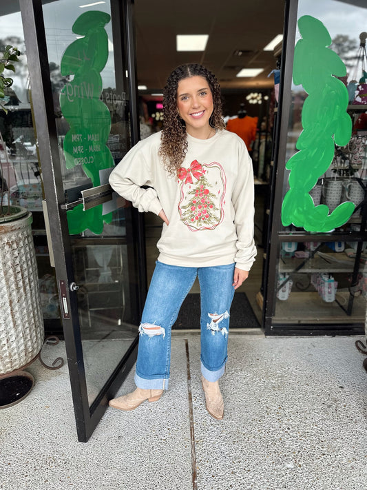Christmas Tree Bow Crewneck