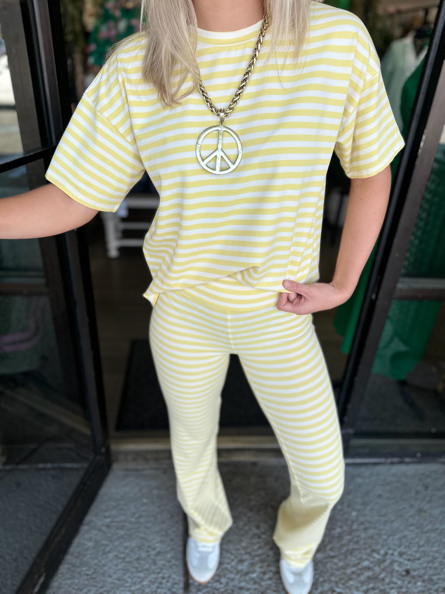 Everitte Stripe Pants - butter