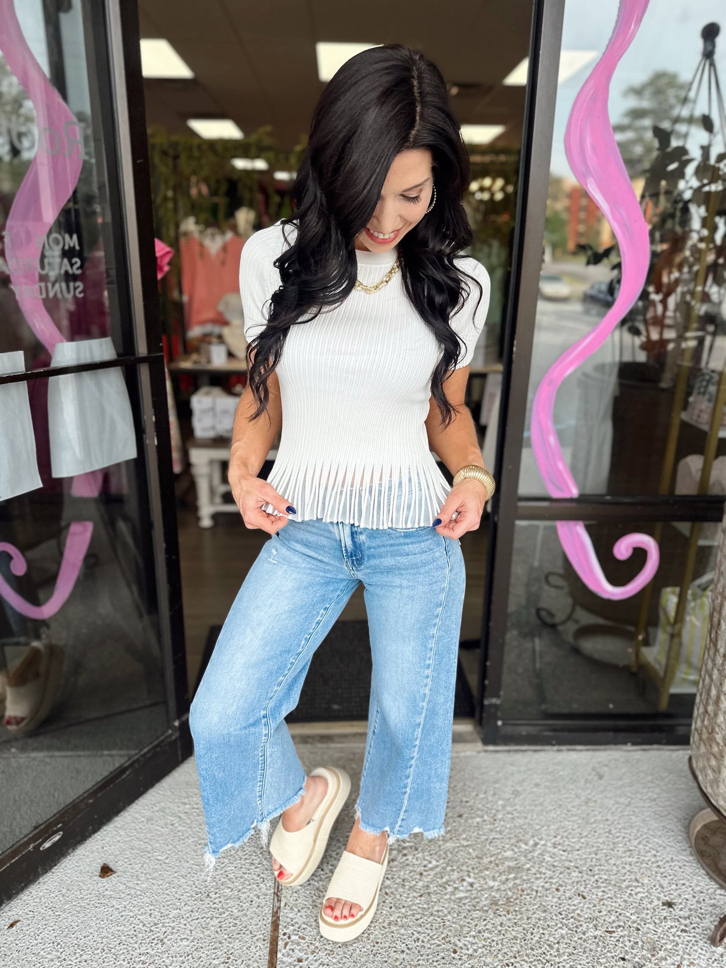 On Campus Top - ivory