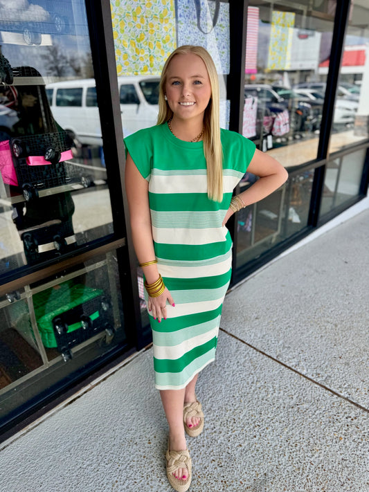 Striped Skirt Set-Kelly Green