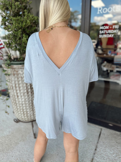 Jersey Romper-Slate