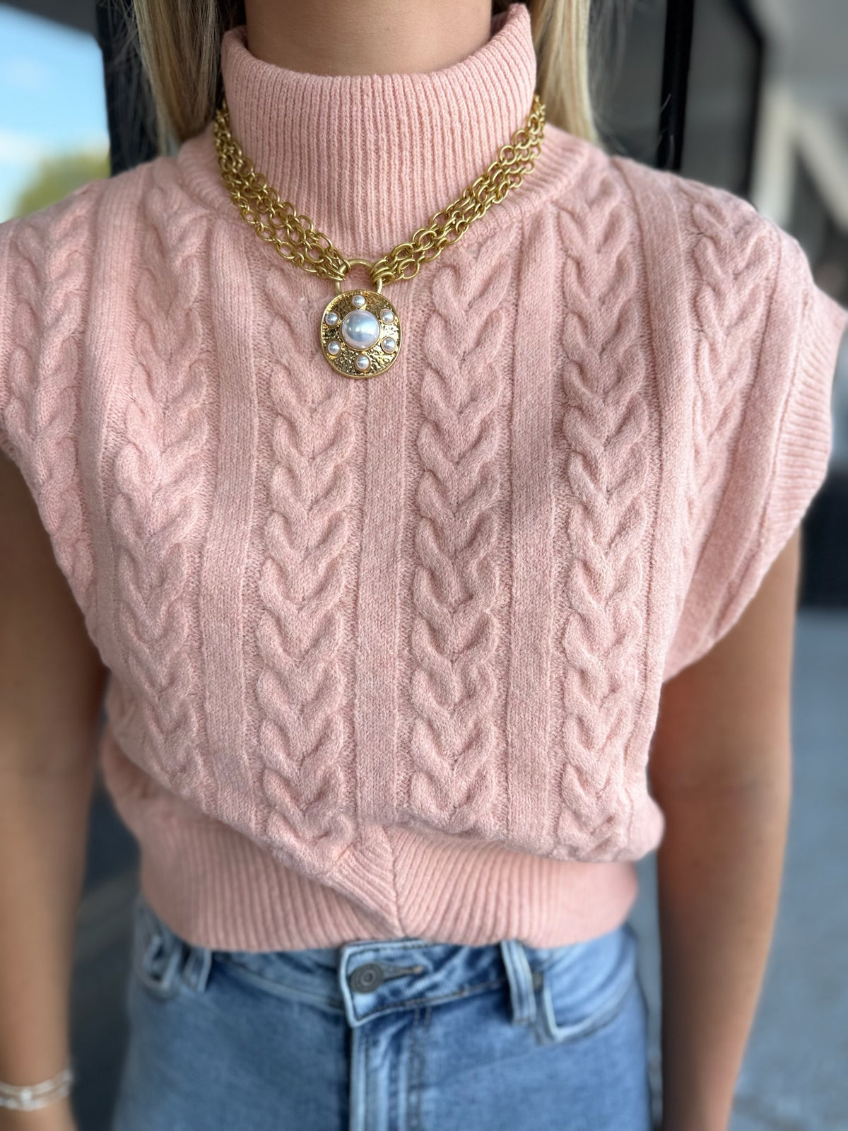 Textured Girly Top - Apricot
