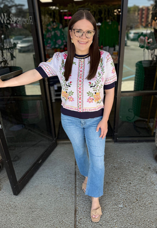 Crystal Top - Off White Multi