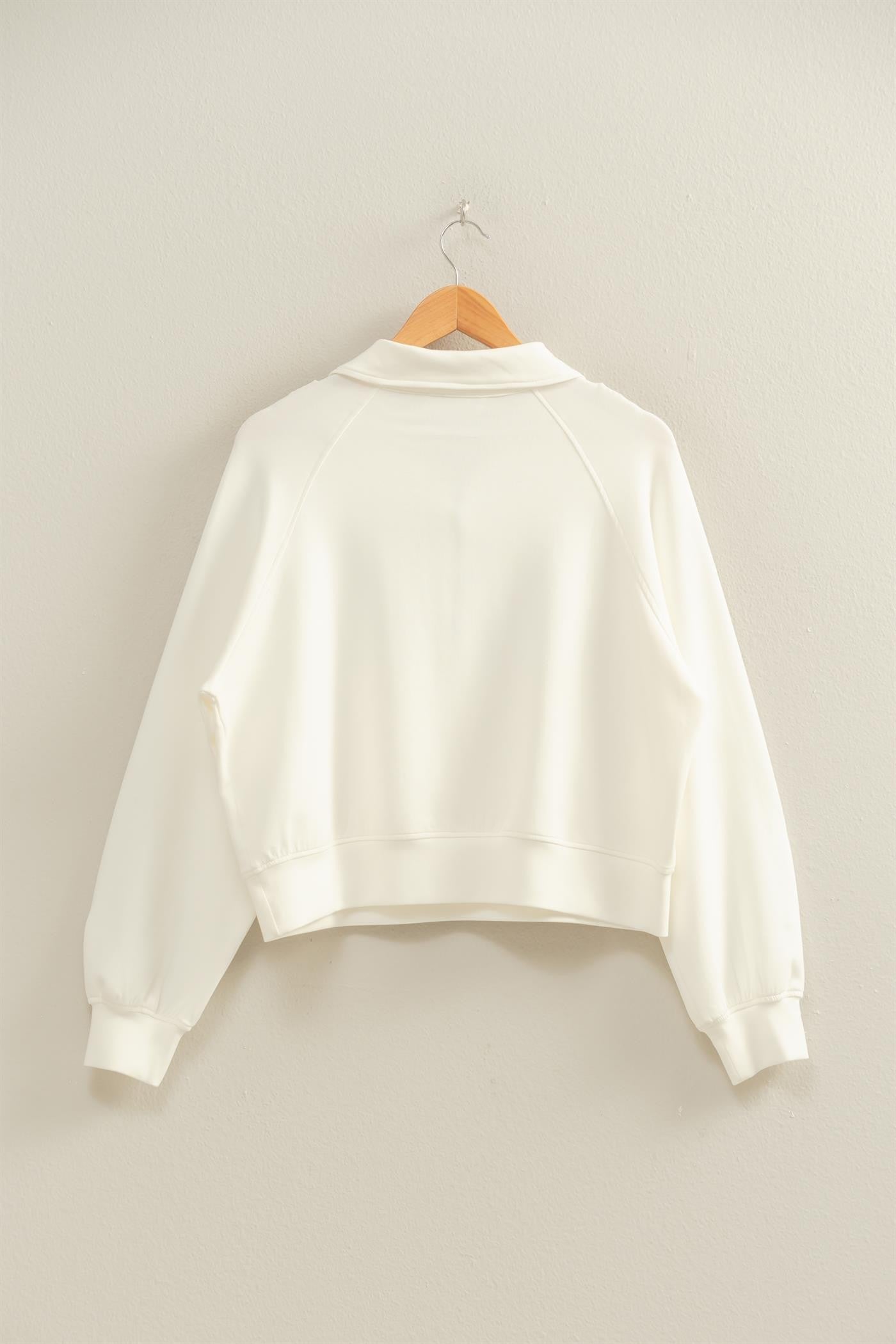 Hillary Half Zip - White